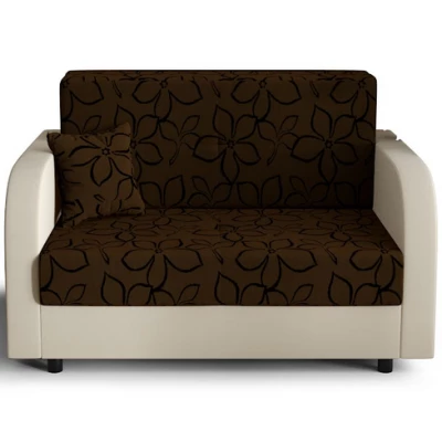 Schlafsofa mit schwarzen Blüten ARIA – Braun/Beige