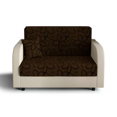 Schlafsofa mit schwarzen Blüten ARIA – Braun/Beige