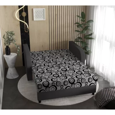 Schlafsofa mit Plakatmuster ARIA – Grau/Schwarz