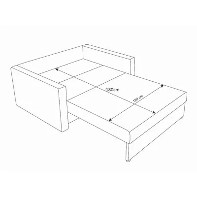 Schlafsofa mit Plakatmuster ARIA – Grau/Schwarz