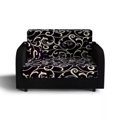 Schlafsofa mit Ornamenten ARIA – gemustert/Schwarz