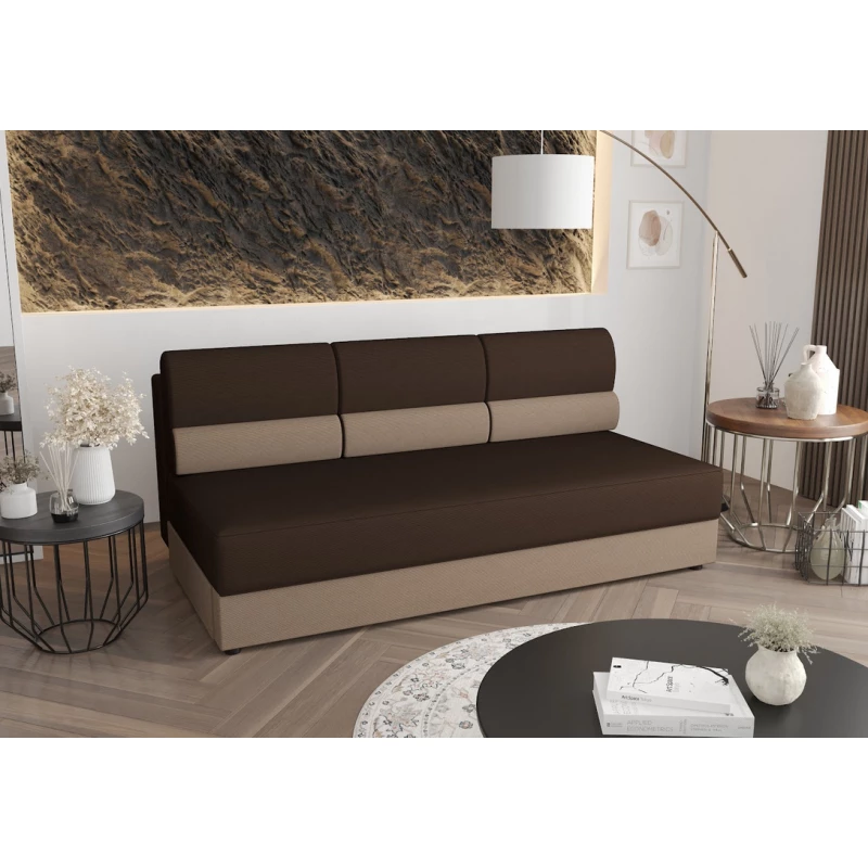 Dreisitziges Schlafsofa OPHELIA – braun/beige