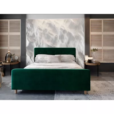 Einzelbett mit Stauraum NESSIE – 90x200, grün