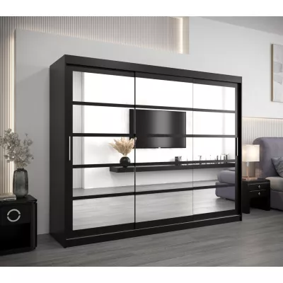 Schwebetürenschrank LEONA – Breite 250 cm, Schwarz