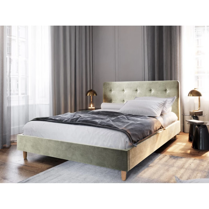 Gepolstertes Doppelbett NOOR – 140x200, Beige