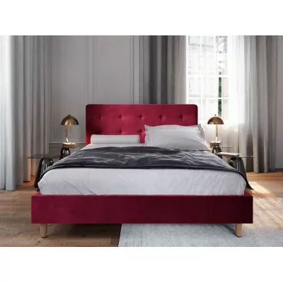 Gepolstertes Doppelbett NOOR – 140x200, Rot