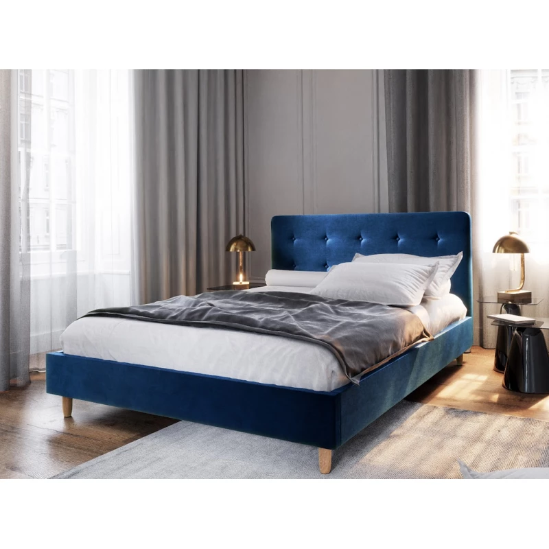 Gepolstertes Doppelbett NOOR – 140x200, Blau