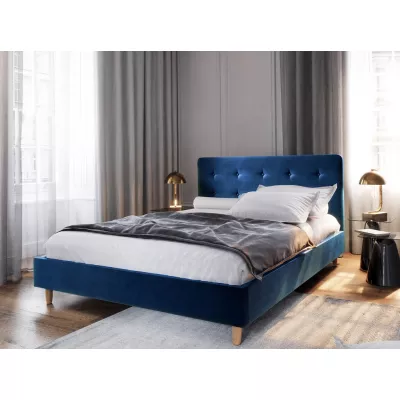 Einzelbett mit Stauraum NOOR – 90x200, blau