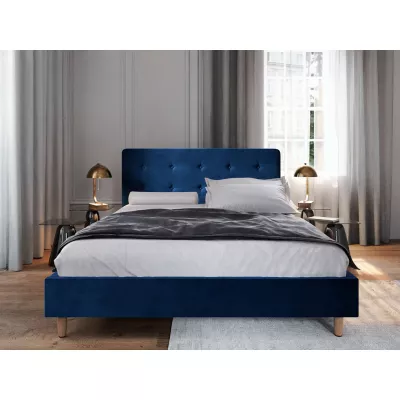 Einzelbett mit Stauraum NOOR – 90x200, blau