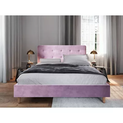 Gepolstertes Doppelbett NOOR – 140x200, Rosa