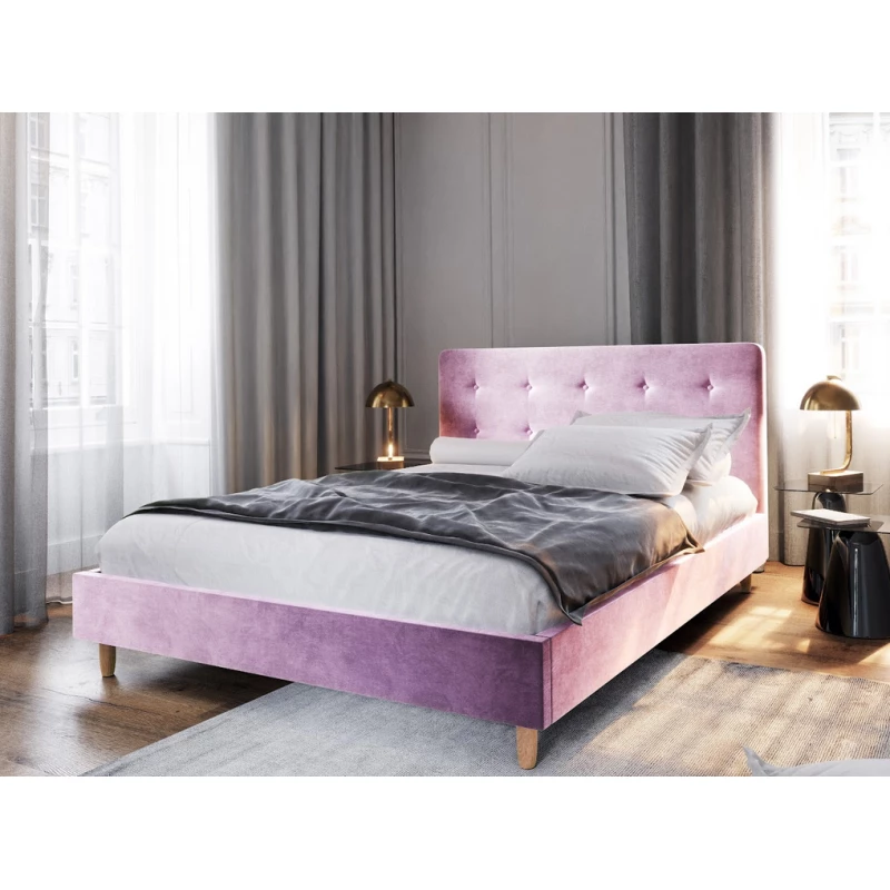 Gepolstertes Doppelbett NOOR – 140x200, Rosa