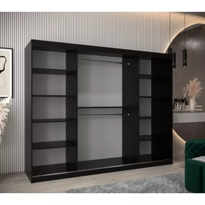 Kleiderschrank ROZALIE – Breite 250 cm, schwarz / weiß