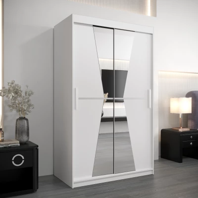 Kleiderschrank mit Spiegeln MILANA – Breite 120 cm, weiß