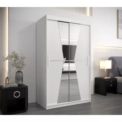 Kleiderschrank mit Spiegeln MILANA – Breite 120 cm, weiß