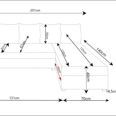 Ecksofa SANVI – Dunkelbraun/Braun