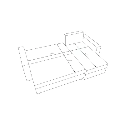 Ecksofa mit Armlehnen SANVI – Weiß/Schwarz