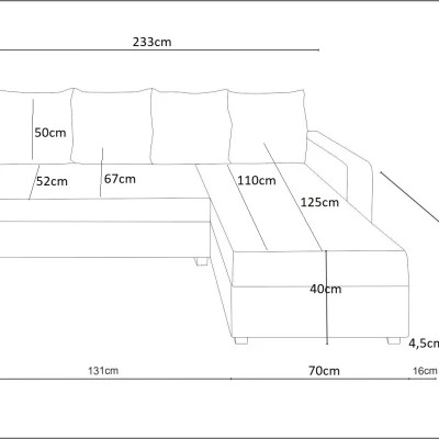 Ecksofa mit Armlehnen SANVI – Dunkelbraun/Braun