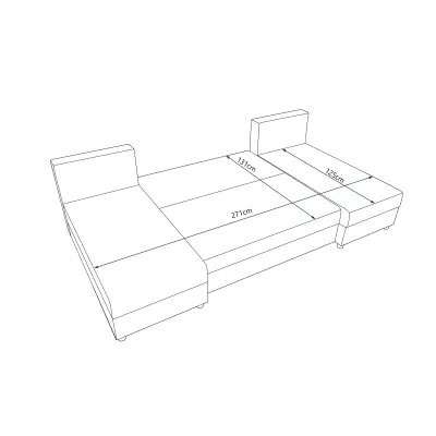 U-förmige Couchgarnitur SANVI – Schwarz/Weiß