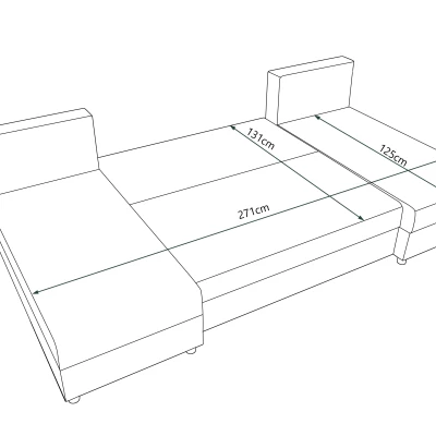 U-förmige Couchgarnitur SANVI – Grau/Beige