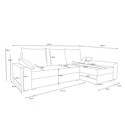 Elegantes Ecksofa DAGMAR – grün / schwarz