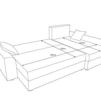 Elegantes Ecksofa DAGMAR – grün / schwarz