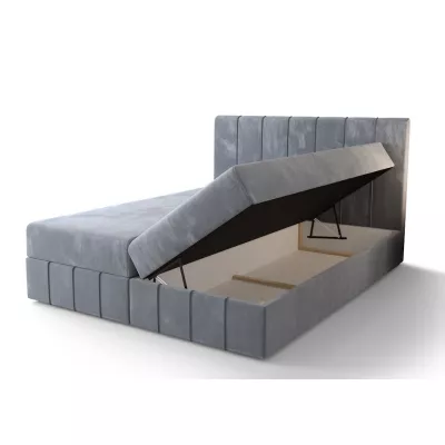 Boxspringbett mit Stauraum MADLEN COMFORT – 200x200, helles Graphit