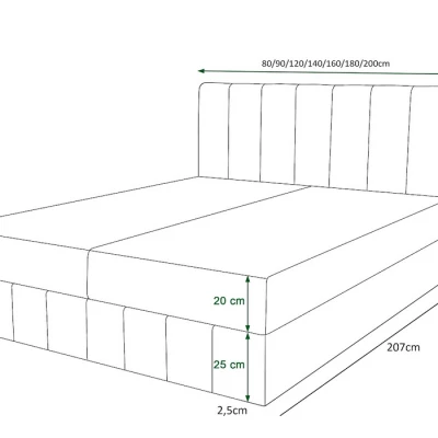 Boxspringbett mit Stauraum MADLEN COMFORT – 200x200, helles Graphit