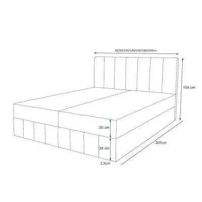 Boxspringbett mit Stauraum MADLEN COMFORT – 200x200, helles Graphit