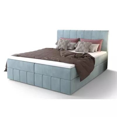 Boxspringbett mit Stauraum MADLEN COMFORT – 200x200, Hellblau