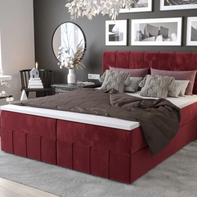 Boxspringbett mit Stauraum MADLEN COMFORT – 200x200, Rot