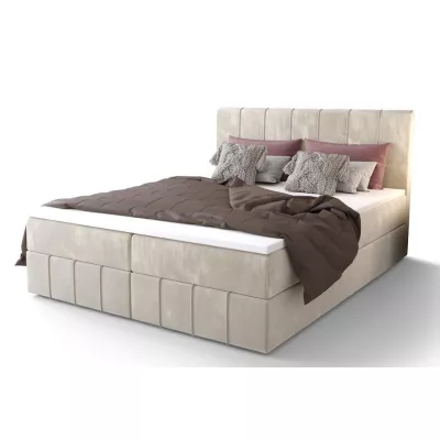 Boxspringbett mit Stauraum MADLEN COMFORT – 200x200, Beige