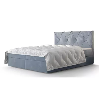 Hotelbett mit Stauraum LILIEN – 200x200, blau