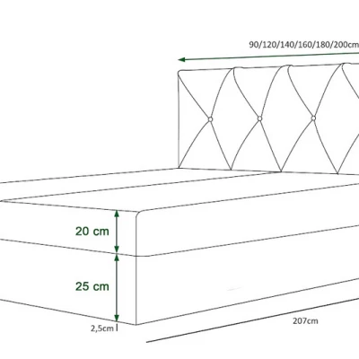 Hotelbett mit Stauraum LILIEN – 200x200, graphit hell