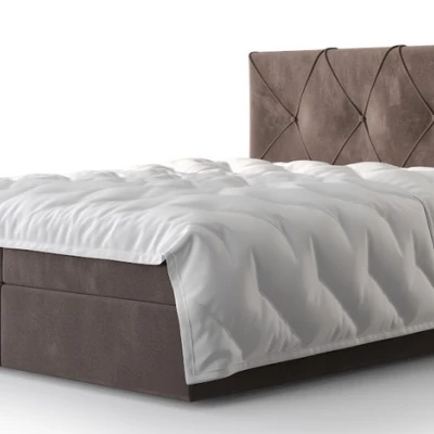 Hotelbett mit Stauraum LILIEN COMFORT – 200x200, Milchschokolade