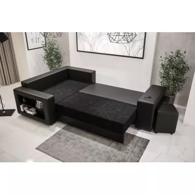 Bequeme Couchgarnitur LORA – schwarz