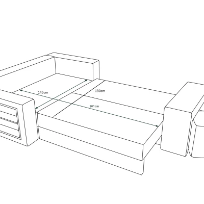 Bequeme Couchgarnitur LORA – schwarz, rechts