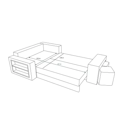 Bequeme Couchgarnitur LORA – dunkelgrau, rechts