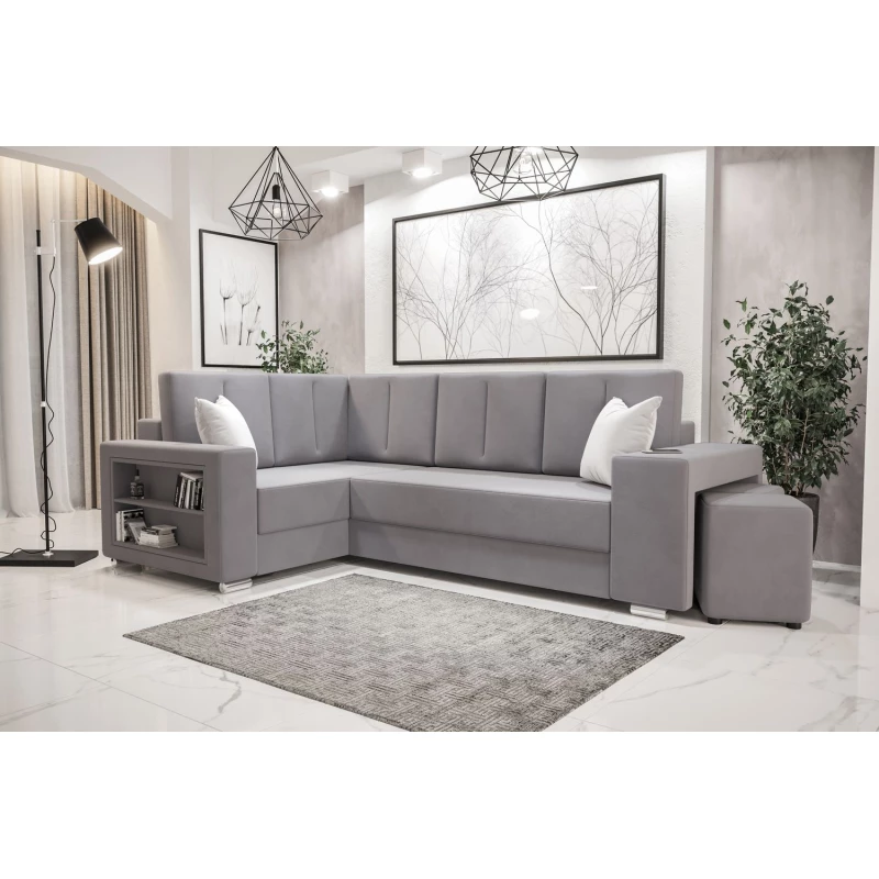 Bequeme Couchgarnitur LORA – grau