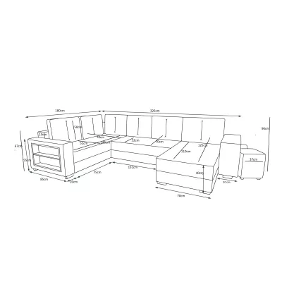 Geräumiges Sofa KAMONA – schwarz