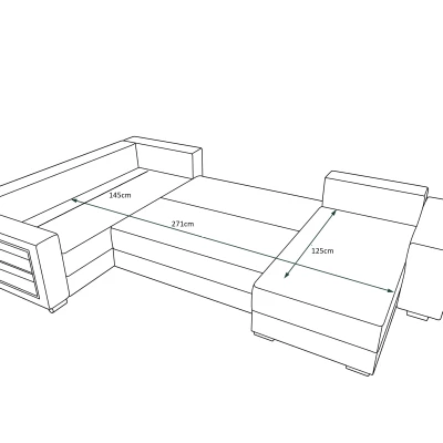 Geräumiges Sofa KAMONA – schwarz, rechts