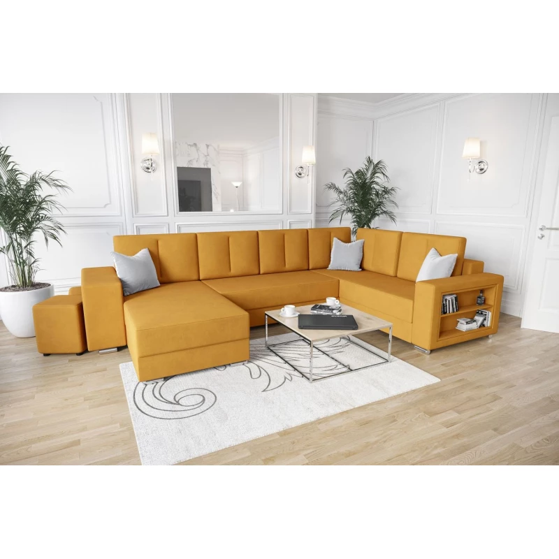 Geräumiges Sofa KAMONA – gelb, rechts