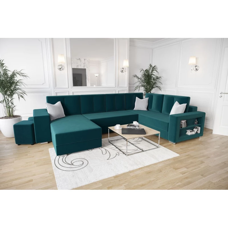 Geräumiges Sofa KAMONA – blau, rechts