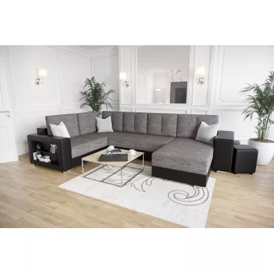 Geräumiges Sofa mit Öko-Leder KAMONA – grau/schwarz