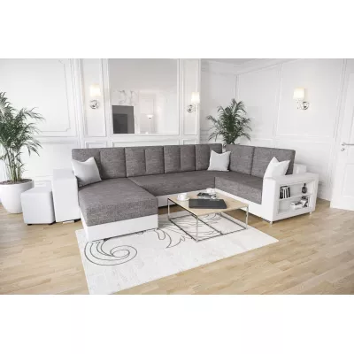 Geräumiges Sofa mit Öko-Leder KAMONA – grau/weiß, rechts