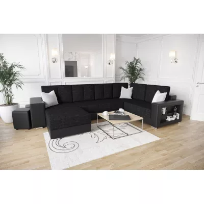 Geräumiges Sofa mit Öko-Leder KAMONA – schwarz, rechts