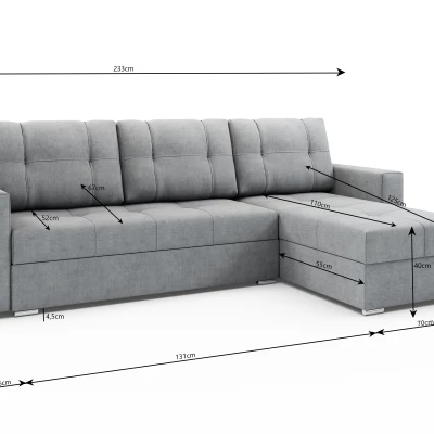 Ecksofa KABARO – Schwarzgrau