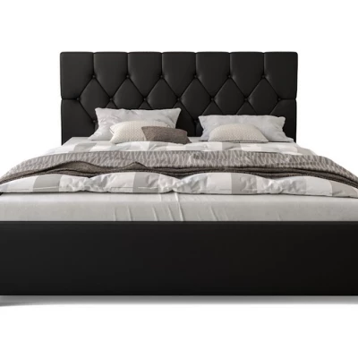 Ehebett mit Stauraum NARINE – 140x200, schwarz