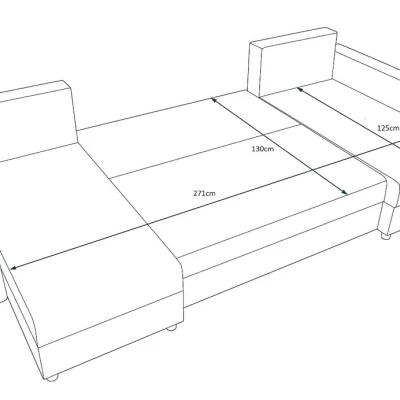 Praktische U-Form Couchgarnitur ANNIE 1 – schwarz