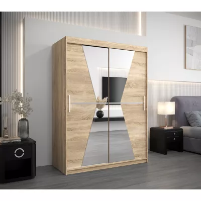 Kleiderschrank mit Spiegeln MILANA – Breite 150 cm, Eiche sonoma