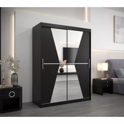 Kleiderschrank mit Spiegeln MILANA – Breite 150 cm, schwarz